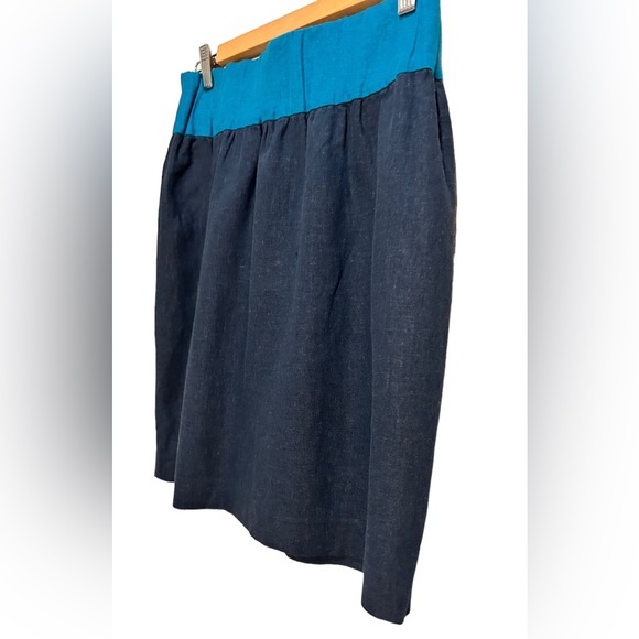 Loeffler Randall Blue Colorblocked Mini Skirt Size 6 - Picture 7 of 11